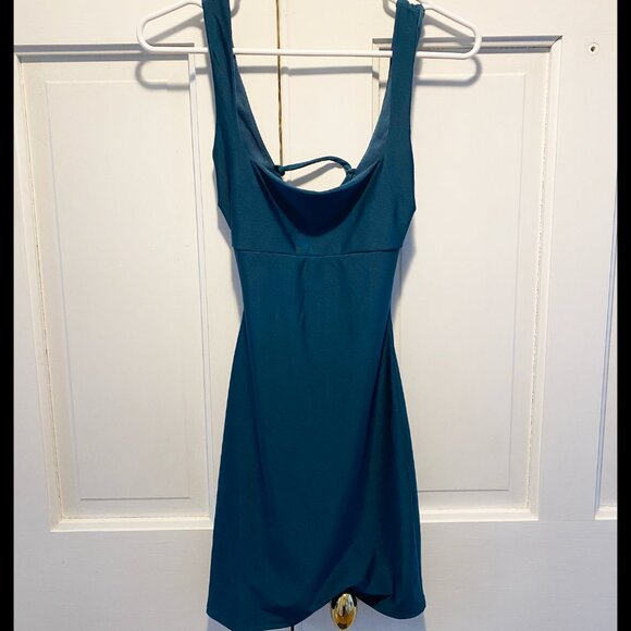 Green Lace-Up Mini Dress (New, Never Worn, W/Tags) - Picture 1 of 4